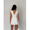 Omuzu Ip Askılı Şortlu Elbise - Beyaz - 141403