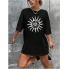 Bisiklet Yaka Baskılı T-shirt - Siyah 142452