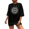 Bisiklet Yaka Baskılı T-shirt - Siyah 142452