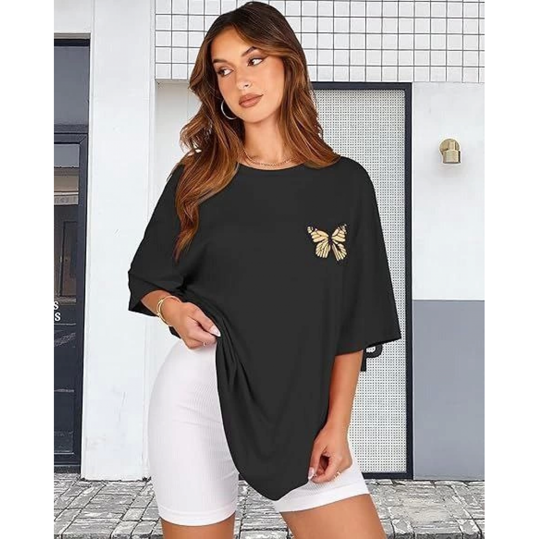 Bisiklet Yaka Baskılı T-shirt - Siyah 142453 Bisiklet Yaka Baskılı T-shirt - Siyah 142453