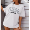 Bisiklet Yaka Baskılı T-shirt - Beyaz 142455