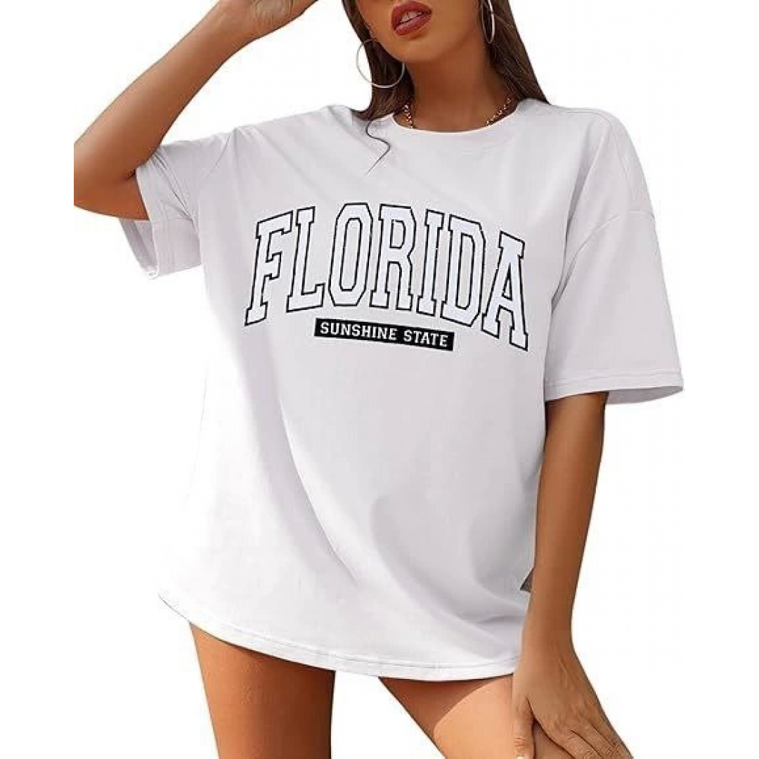Bisiklet Yaka Baskılı T-shirt - Beyaz 142455