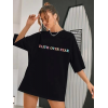 Bisiklet Yaka Baskılı T-shirt - Siyah - 142481 Bisiklet Yaka Baskılı T-shirt - Siyah - 142481