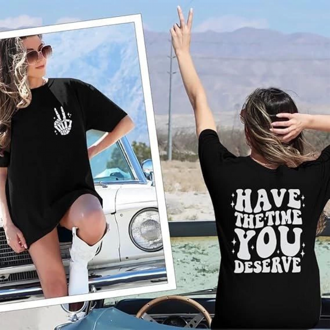 Bisiklet Yaka Kısa Kol Baskılı T-shirt - Siyah 142483 Bisiklet Yaka Kısa Kol Baskılı T-shirt - Siyah 142483