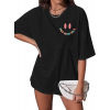 Bisiklet Yaka Kısa Kol Baskılı T-shirt - Siyah 142484