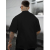 Erkek Bisiklet Yaka Kısa Kol Baskılı T-shirt - Siyah 142485