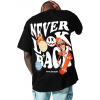 Erkek Bisiklet Yaka Kısa Kol Baskılı T-shirt - Siyah 142487 Erkek Bisiklet Yaka Kısa Kol Baskılı T-shirt - Siyah 142487