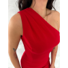 Tek Omuzlu Kolsuz Mini Boy Elbise - Kırmızı 142492 Tek Omuzlu Kolsuz Mini Boy Elbise - Kırmızı 142492