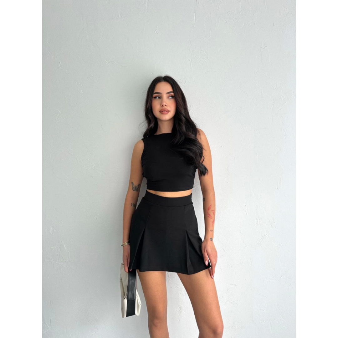 Tek Omuzlu Kolsuz Mini Boy Elbise - Siyah 142493 Tek Omuzlu Kolsuz Mini Boy Elbise - Siyah 142493