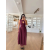 Kolsuz Uzun Kabardin Elbise - Bordo - 142669 Kolsuz Uzun Kabardin Elbise - Bordo - 142669