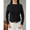 Bisiklet Yaka Uzun Kollu Crop - Siyah 142687 Bisiklet Yaka Uzun Kollu Crop - Siyah 142687