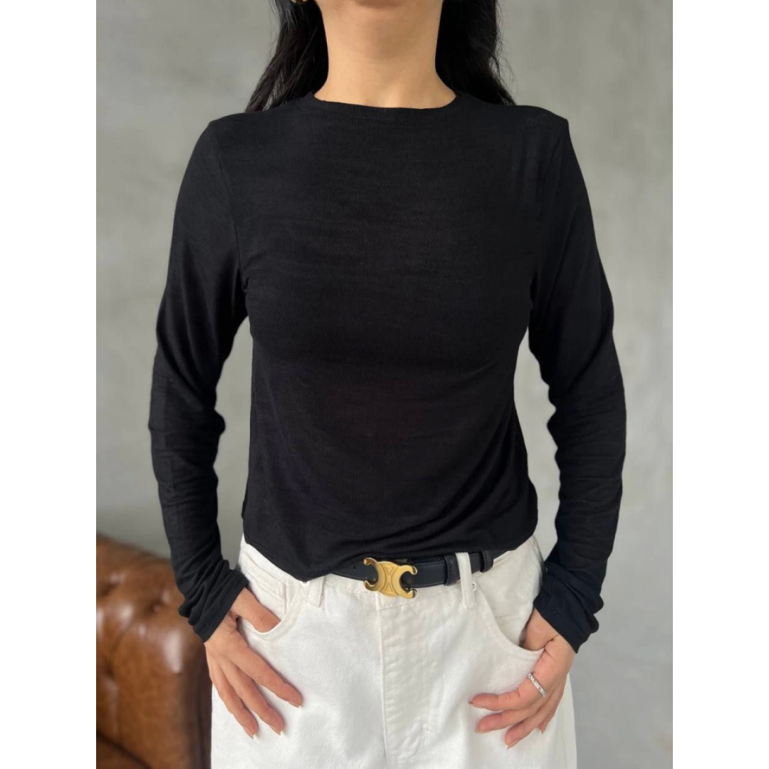 Bisiklet Yaka Uzun Kollu Crop - Siyah 142687 Bisiklet Yaka Uzun Kollu Crop - Siyah 142687
