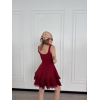 Mini Askılı Elbise - Bordo - 144287