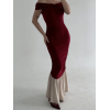 Striptiz Omuzlu Uzun Elbise- Bordo 144292 Striptiz Omuzlu Uzun Elbise- Bordo 144292