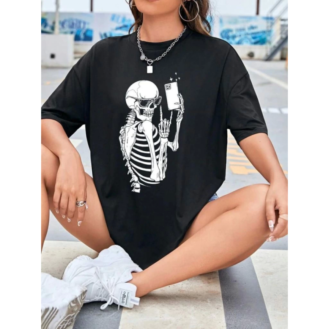 Baskılı T-shirt - Siyah - 144673