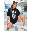Baskılı T-shirt - Siyah - 144673