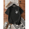 Baskılı T-shirt - Siyah 146025