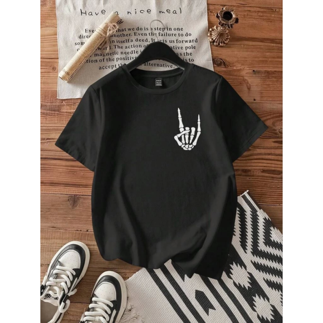 Baskılı T-shirt - Siyah