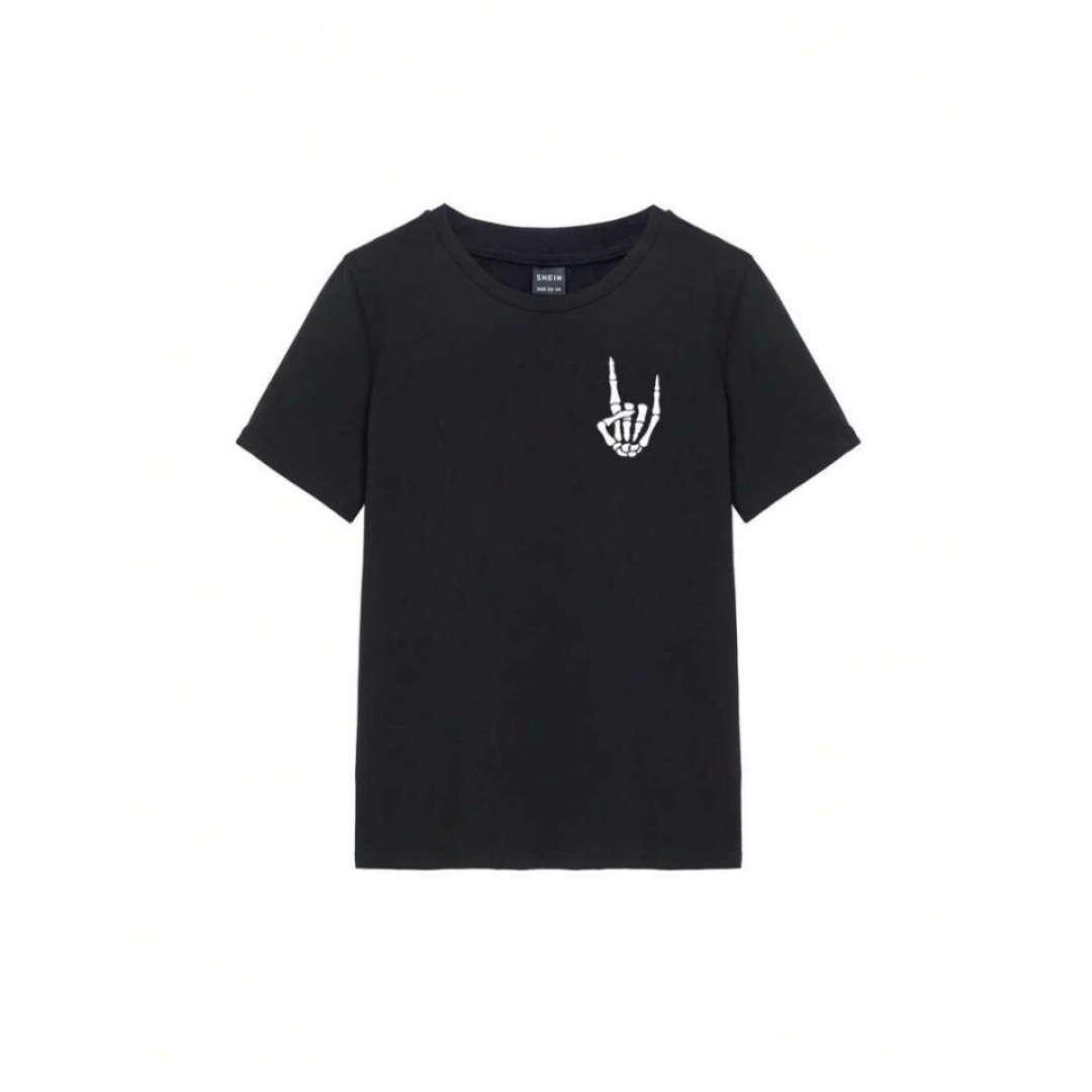 Baskılı T-shirt - Siyah 146025