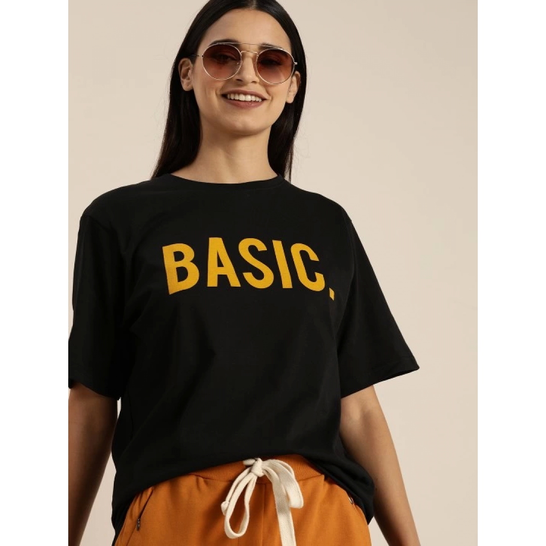 Baskılı T-shirt - Siyah