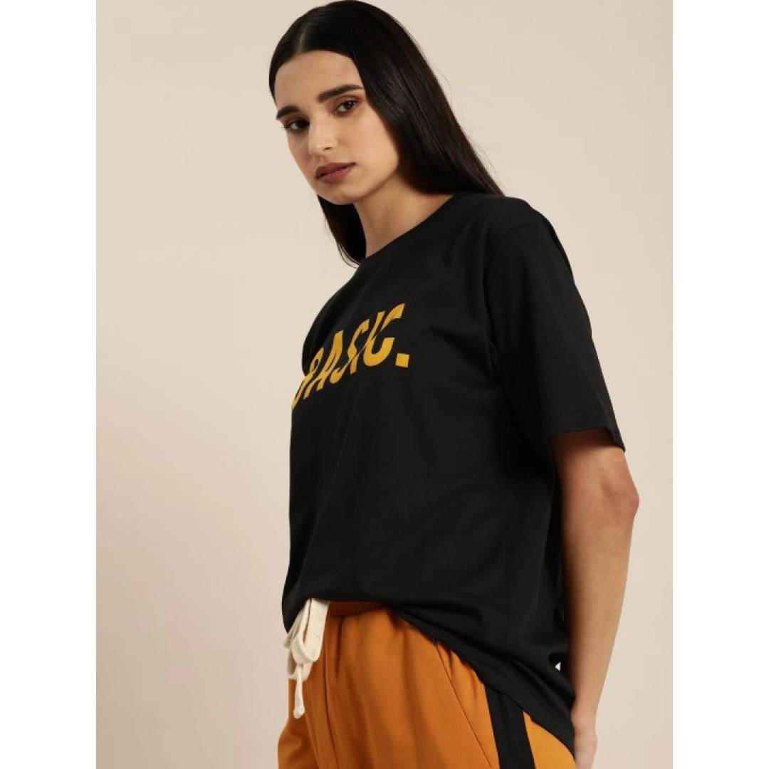 Baskılı T-shirt - Siyah 146029