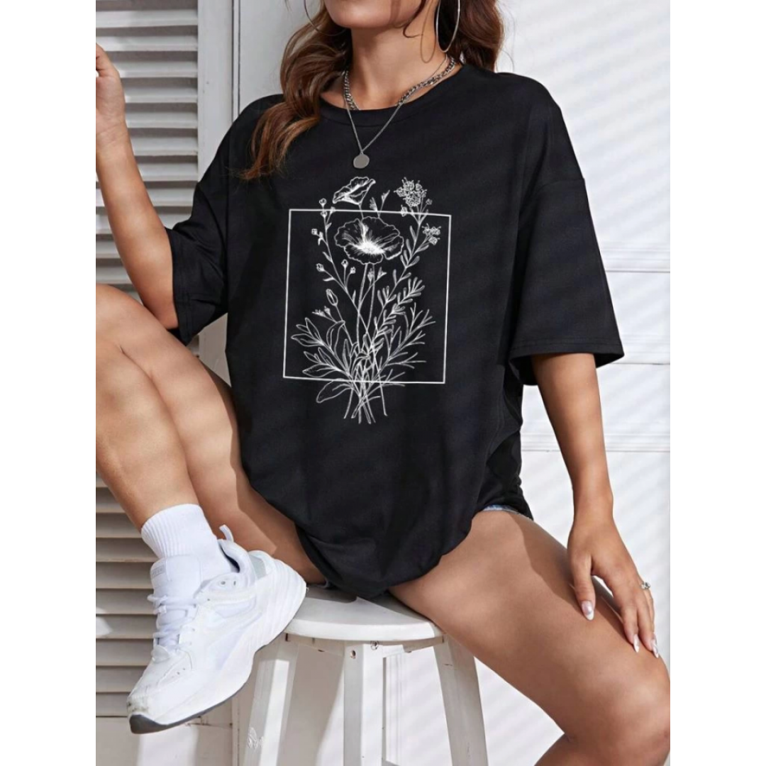 Baskılı T-shirt - Siyah - 146032 Baskılı T-shirt - Siyah - 146032
