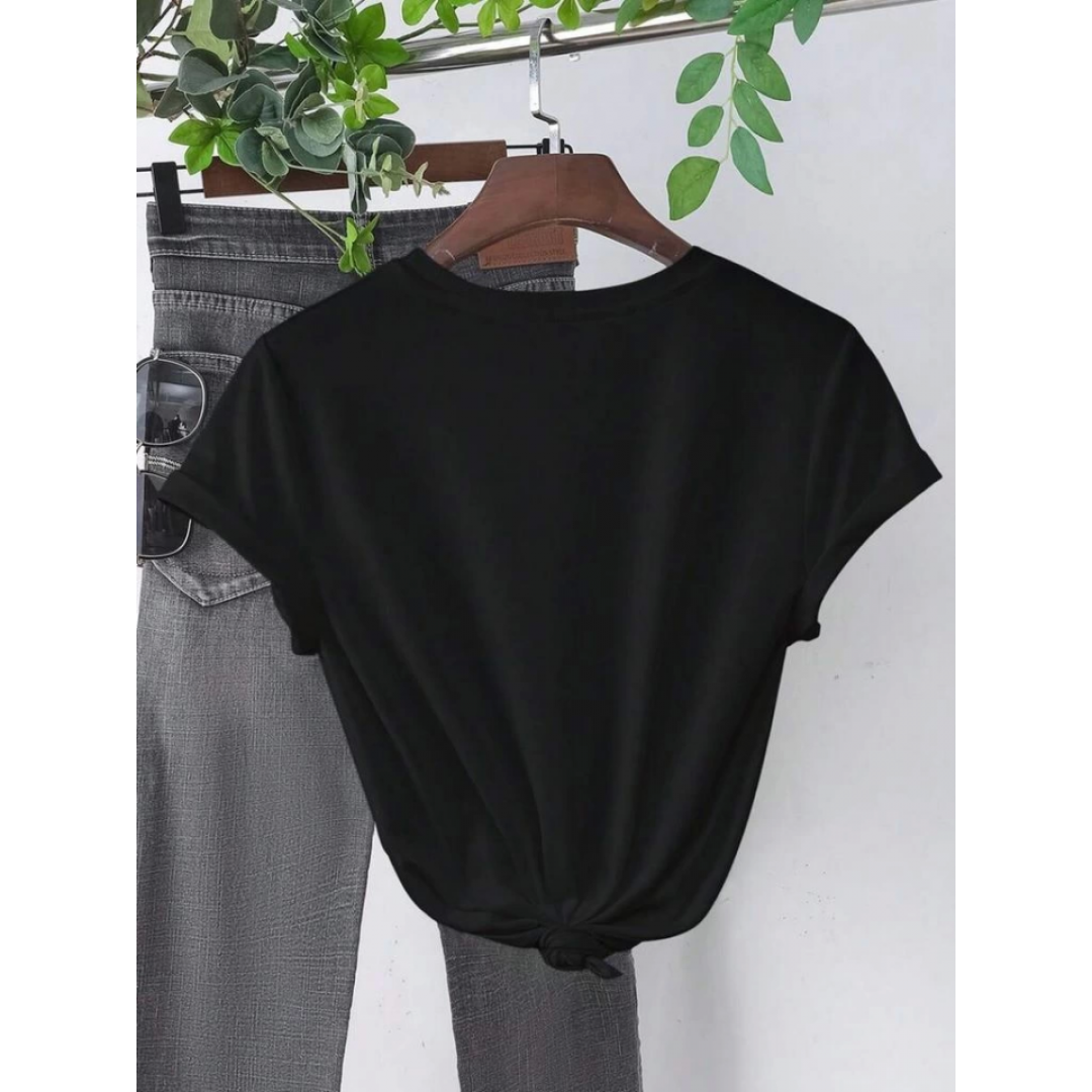 Baskılı T-shirt - Siyah - 146033 Baskılı T-shirt - Siyah - 146033