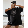 Baskılı Oversize T-shirt - Siyah 146034 Baskılı Oversize T-shirt - Siyah 146034