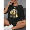 Baskılı Oversize T-shirt - Siyah 146037 Baskılı Oversize T-shirt - Siyah 146037