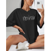 Baskılı Oversize T-shirt - Siyah 146038 Baskılı Oversize T-shirt - Siyah 146038