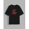 Baskılı Oversize T-shirt - Siyah 146039 Baskılı Oversize T-shirt - Siyah 146039