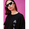 Baskılı Oversize T-shirt - Siyah 146040
