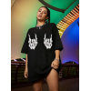 Baskılı Oversize T-shirt - Siyah - 146044 Baskılı Oversize T-shirt - Siyah - 146044