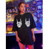 Baskılı Oversize T-shirt - Siyah - 146044 Baskılı Oversize T-shirt - Siyah - 146044
