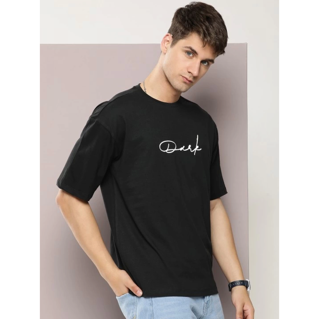 Erkek Baskılı Oversize T-shirt - Siyah - 146045 Erkek Baskılı Oversize T-shirt - Siyah - 146045