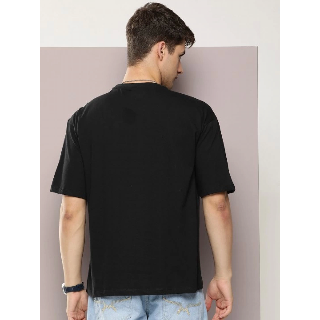 Erkek Baskılı Oversize T-shirt - Siyah - 146045 Erkek Baskılı Oversize T-shirt - Siyah - 146045