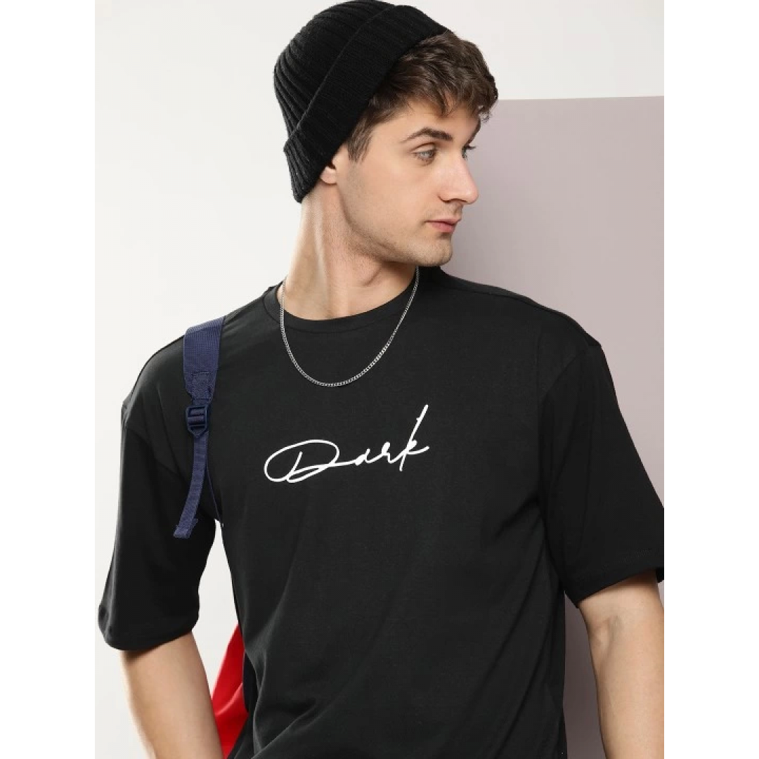 Erkek Baskılı Oversize T-shirt - Siyah - 146045 Erkek Baskılı Oversize T-shirt - Siyah - 146045