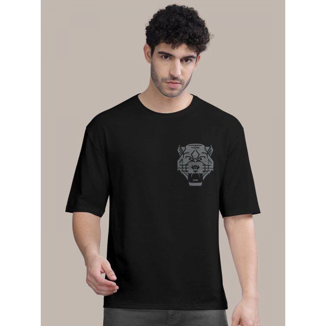 Erkek Baskılı Oversize T-shirt - Siyah - 146098 Erkek Baskılı Oversize T-shirt - Siyah - 146098