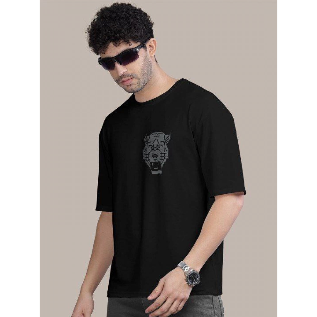 Erkek Baskılı Oversize T-shirt - Siyah - 146098 Erkek Baskılı Oversize T-shirt - Siyah - 146098