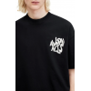 Erkek Baskılı Oversize T-shirt - Siyah 146099 Erkek Baskılı Oversize T-shirt - Siyah 146099