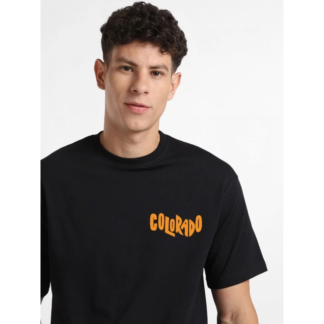 Erkek Baskılı Oversize T-shirt - Siyah - 146101 Erkek Baskılı Oversize T-shirt - Siyah - 146101