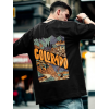 Erkek Baskılı Oversize T-shirt - Siyah - 146101 Erkek Baskılı Oversize T-shirt - Siyah - 146101