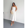 Straplez Pileli Elbise - Beyaz 146904 Straplez Pileli Elbise - Beyaz 146904