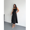 Straplez Pileli Elbise - Siyah 146905 Straplez Pileli Elbise - Siyah 146905