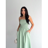 Straplez Pileli Elbise - Su Yeşili 146906 Straplez Pileli Elbise - Su Yeşili 146906