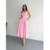 Straplez Pileli Elbise - Pembe 146907 Straplez Pileli Elbise - Pembe 146907
