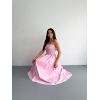 Straplez Pileli Elbise - Pembe 146907 Straplez Pileli Elbise - Pembe 146907