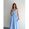 Straplez Pileli Elbise - Açık Mavi 146908 Straplez Pileli Elbise - Açık Mavi 146908