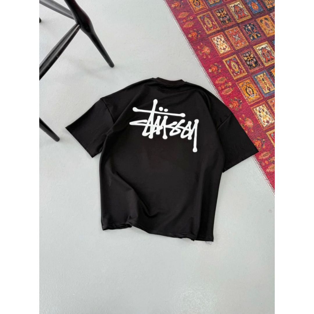 Erkek Baskılı Oversize T-shirt - Siyah 147640