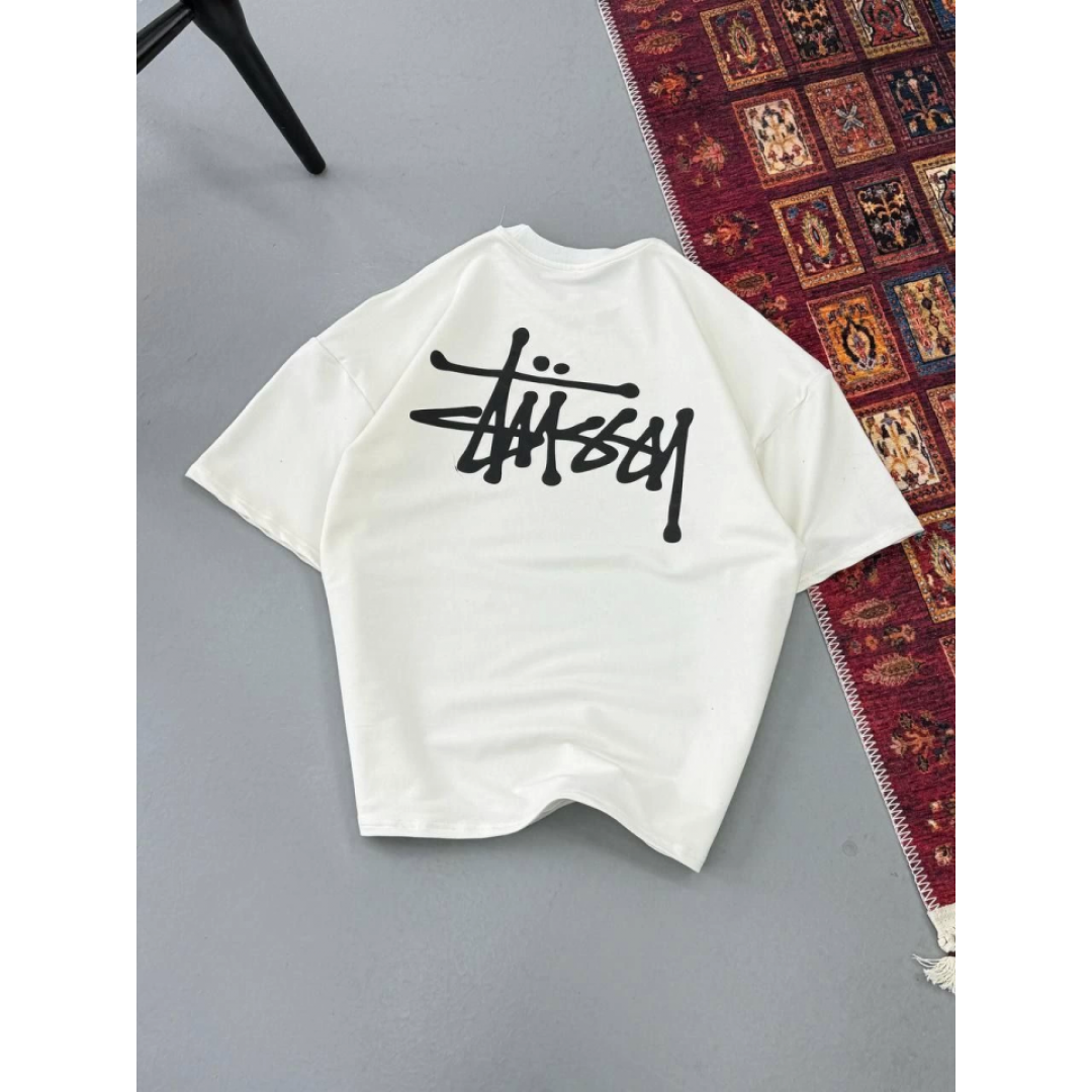 Erkek Baskılı Oversize T-shirt - Beyaz 147642